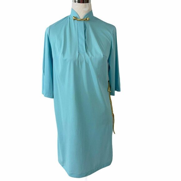 Hollywood Vassarette Blue Robe Nightgown Designer Line Loungewear 32 Vtg 1960s - Picture 5 of 10